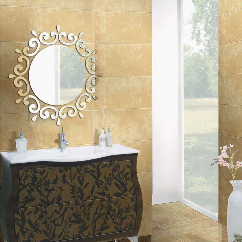 Makeup Mirror 3D Mirror Sticker Acrylic Home Decoration Kids Rooms Bathroom Bedroom Art Mural Self-adhesive Wall Stickers mirror wall sticker acrylic wall sticker