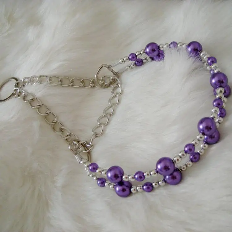 

Pet Collar Purple Pearl Neck Ring Collar Dog Neck Ring Neck Ring