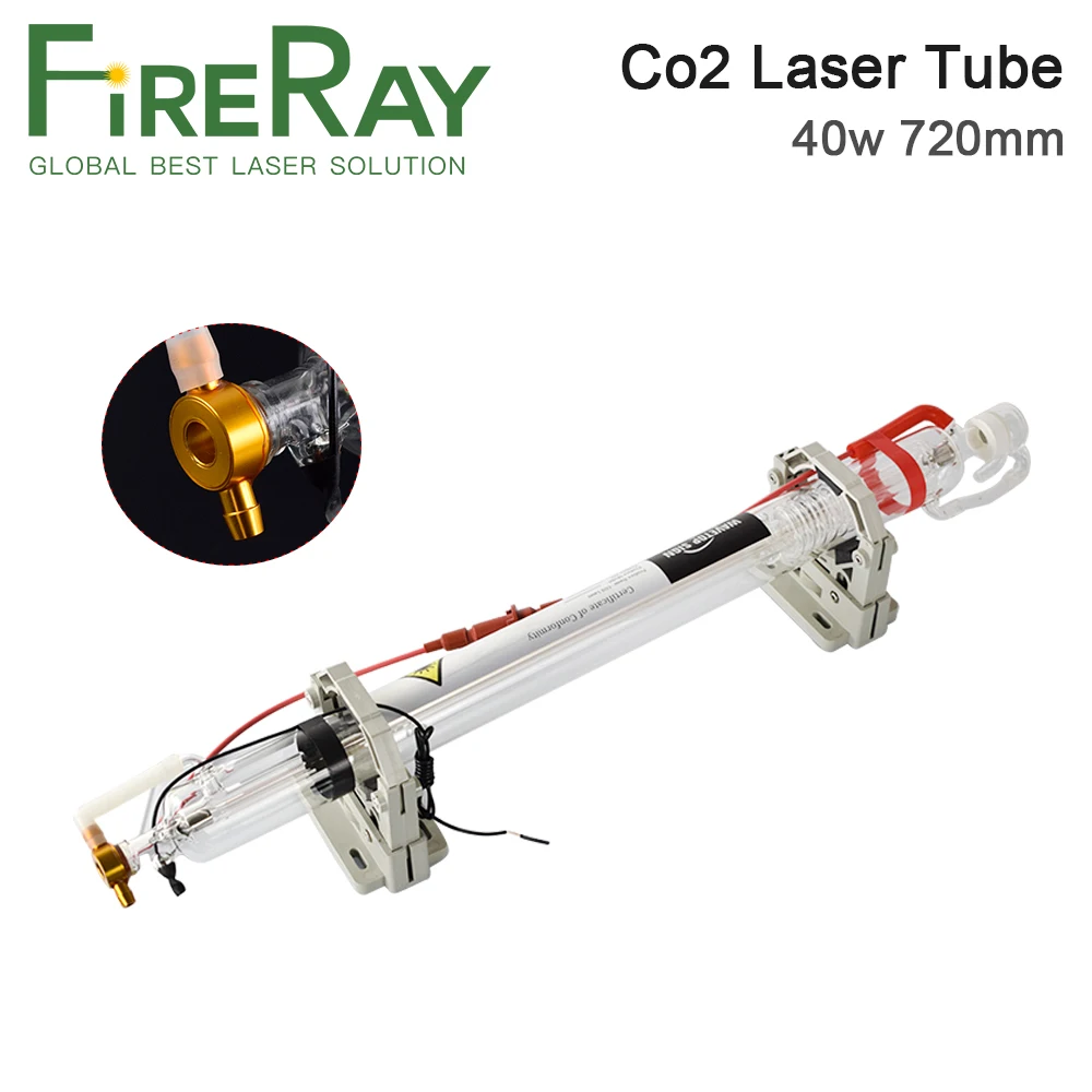 Лазерная Co2 трубка Fireray 40 Вт Модернизированная металлическая головка длиной 720 мм