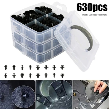 

630pcs 16Size Universal Car Clip Side Skirt Bumper Door Car Body Push Retainer Pin Rivet Fasteners Clip Expansion Screws Kit