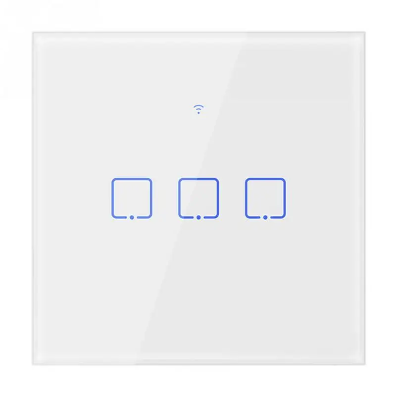 

Smart Automation White Wall Switch Wireless 100-240V RF Voice Touch Panel Home Glass Remote Control Light Waterproof