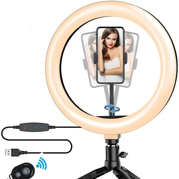 

10" LED Ring Light Photographic Selfie Ring Lighting with Stand for Smartphone Youtube Makeup Video Studio Tripod Ring Light