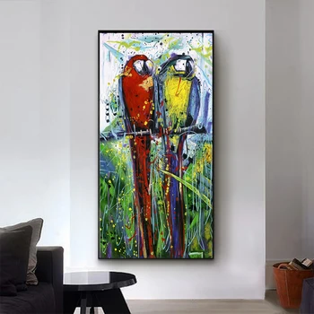 

HDARTISAN Wall Art Painting Canvas Print Animal Picture Parrots For Living Room Home Decor No Frame