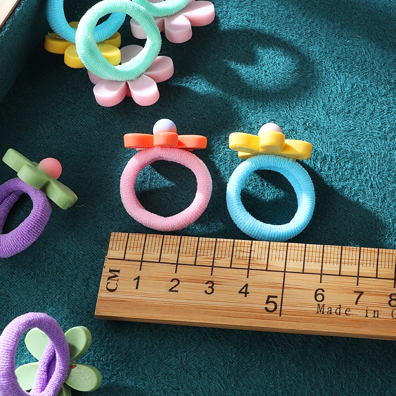 10PCS/Set Girls Rubber Band Elastic Hair bands Rainbow Cartoon Character Fruits Flower Headwear Girl Cute Sweet Hair Accessories