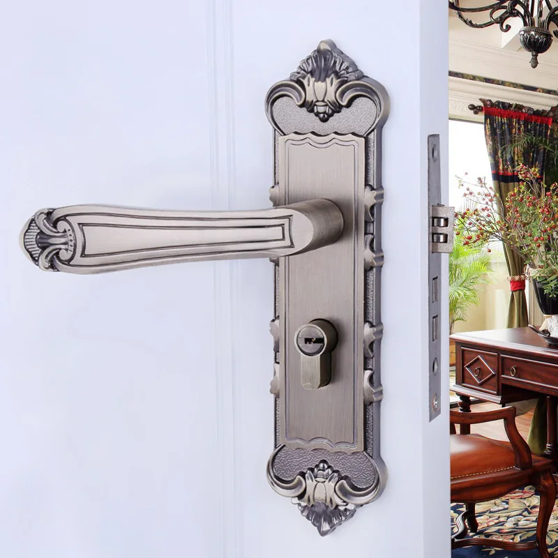 

LH822 Zinc Alloy Configuration Large 50 Mute Lock Body European Style Door Lock Bronze Handle Lock Doorknob Protector