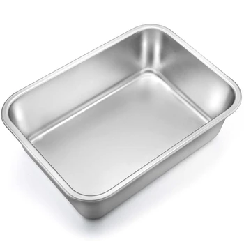 

Lasagna Pan, Rectangular Cake Pan Brownie Bake Dish Stainless Steel, Heavy Duty & Healthy, Deep Side & Brushed Surface, Easy Cle