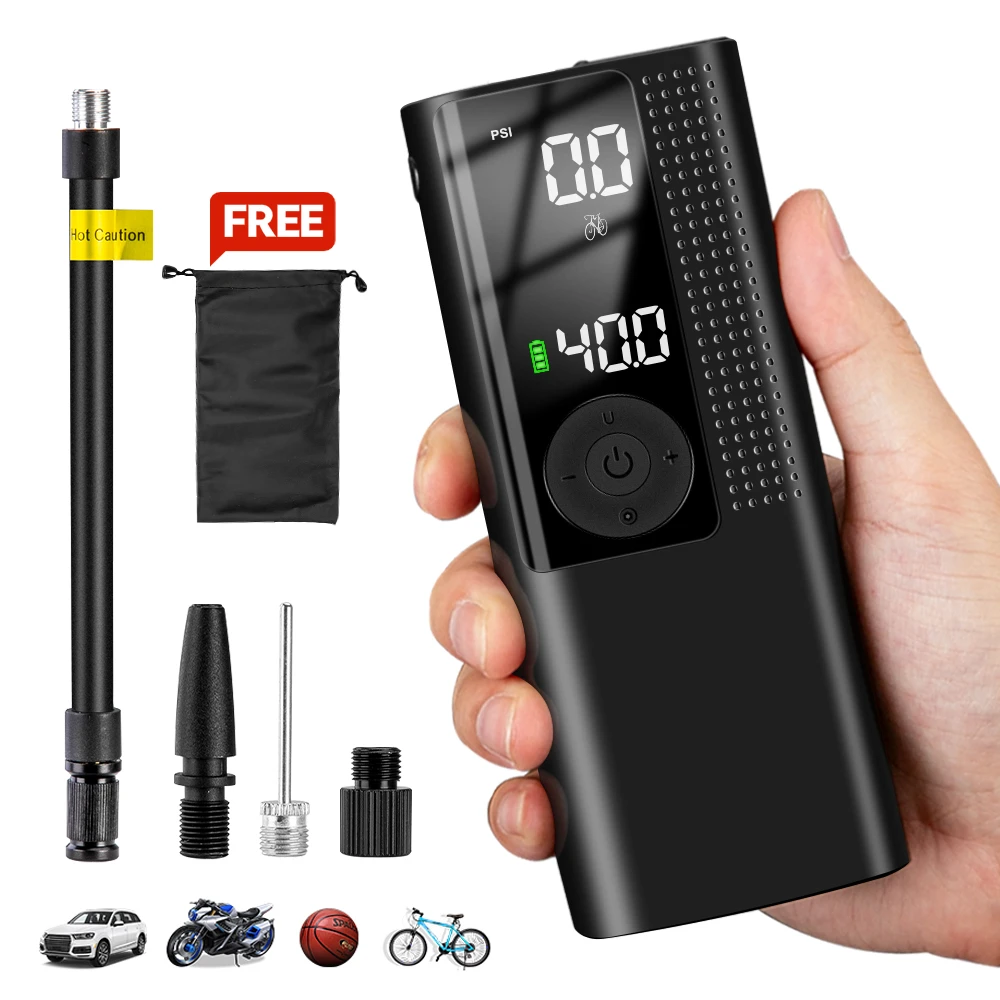 Electric Car Air Compressor Pump 120PSI Wireless Rechargeable