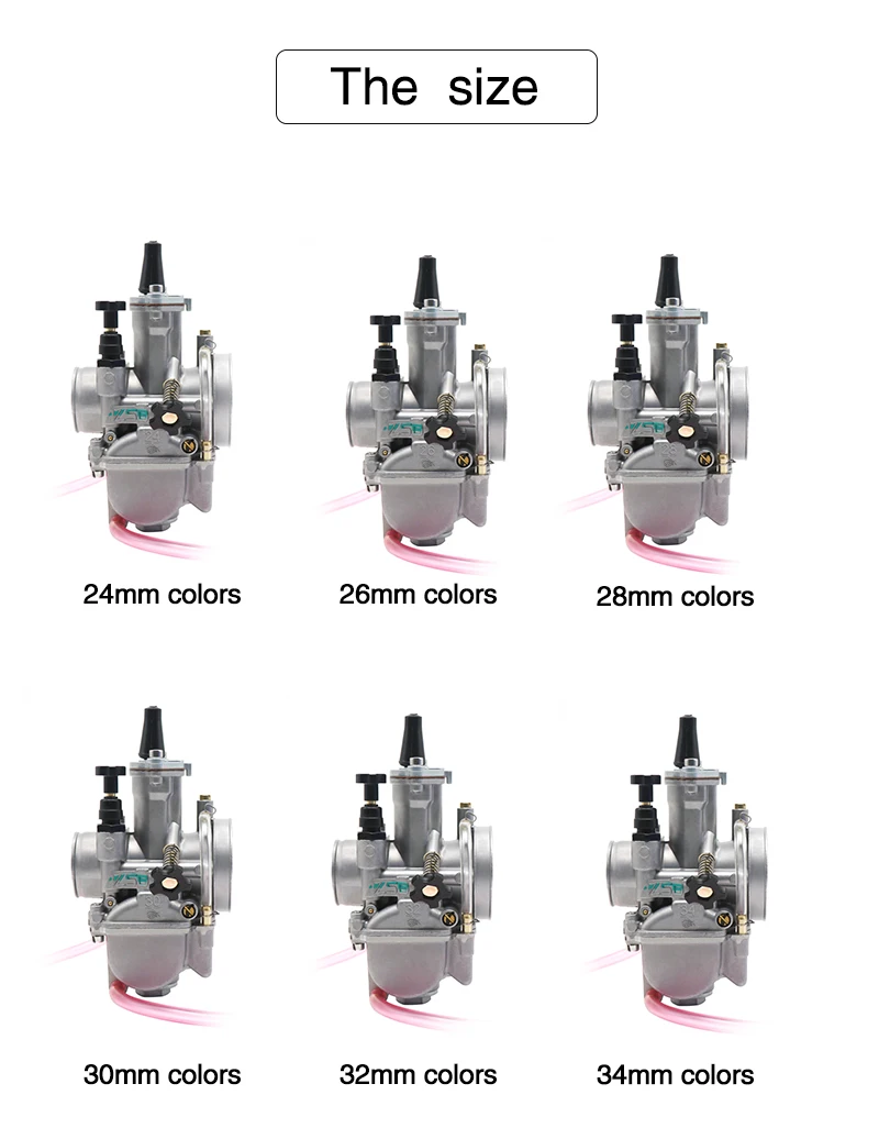 Universal Motorcycle Carburetor Carb With Power Jet PWK 24-34 mm For 2T 4T Gasoline Motorcycle 125cc to 250cc Scooters - - Racext 19