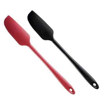 

2pcs Heat Resistant Silicone Spatulas Long Handle Cream Scraper Kitchen Gadget for Home (Mixed Colors)