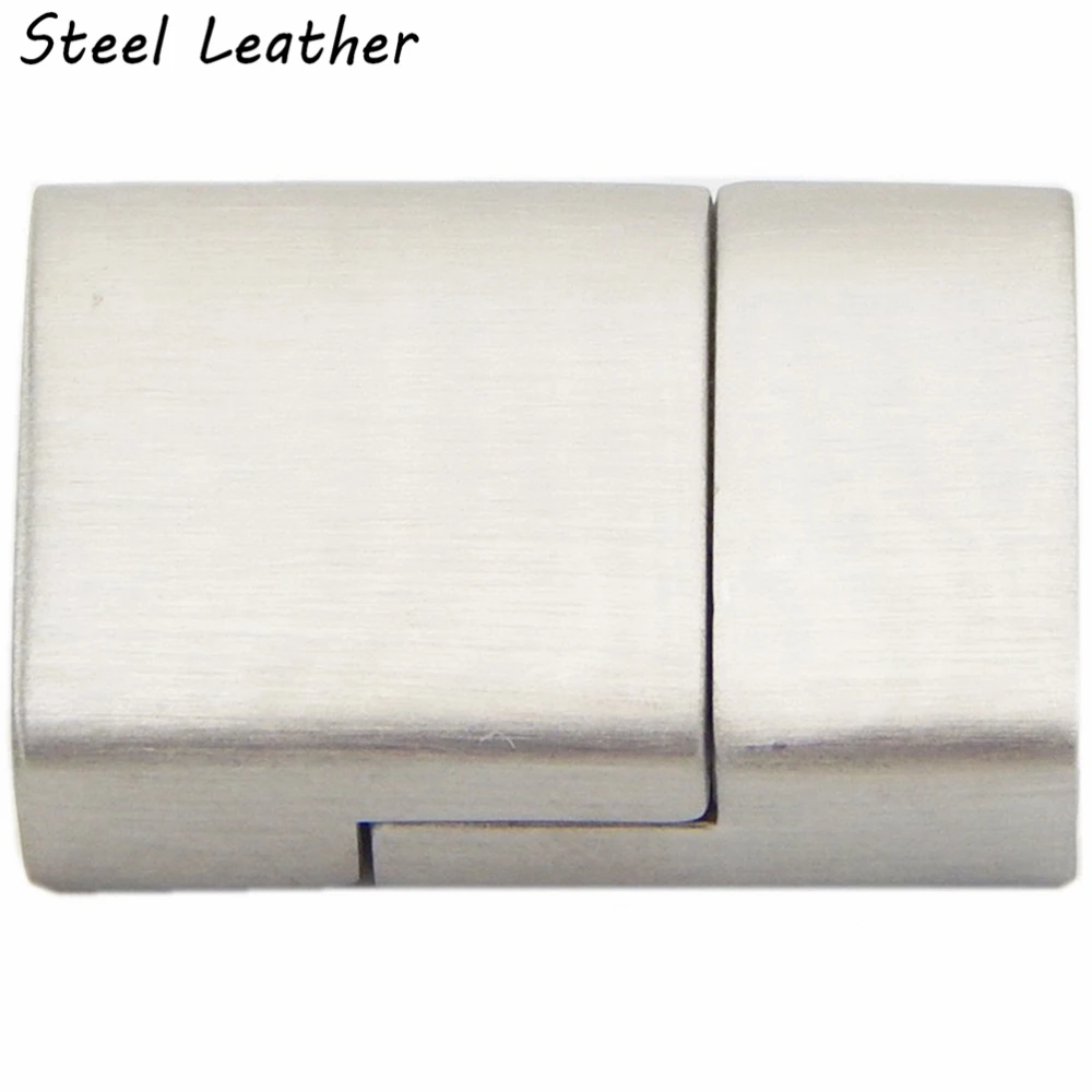 20pcs/lot custom logo hole:14*4.5mm Stainless Steel Magnetic Clasps Brush Leather Cord Connect Clasp Magnet Buckle Bracelet Make | Украшения