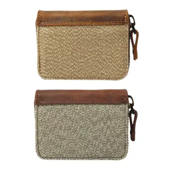 

Fashion Unisex Mini Canvas Credit Card Holder Bag Men Women Casual Small Zipper Money Coin Change Pouch Pocket Wallet Purse