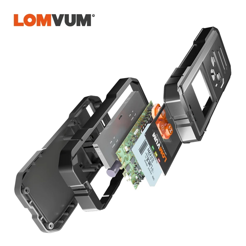LOMVUM Metal Detector Backlit Black AC Wood Stud Finder Cable Wires Depth Tracker Undeground Sturs Wall Scanner LCD HD Display