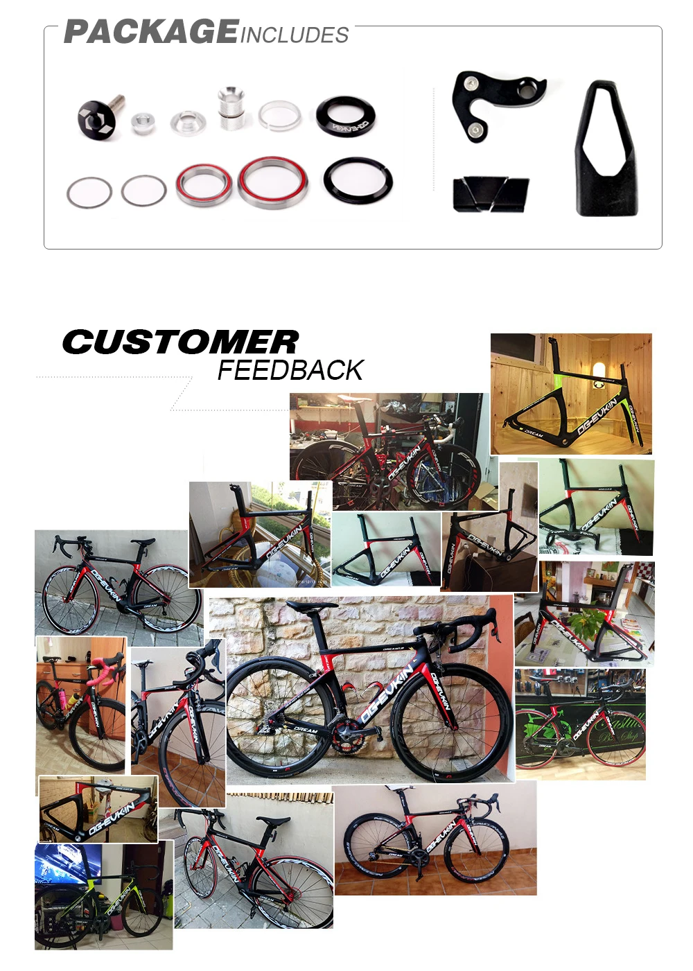 Discount T1000 Carbon Road Bike Frame UD BSA Bicycle Carbon Frame Road Di2 And Mechanism XXS XS S M L Frameset 1-1/8" 1-1/2" OG-EVKIN 8