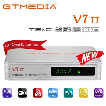 

GTMEDIA V7 TT Terrestrial Receiver TV box 1080P Satellite TV H.265 DVB-T2 /C Digital Wifi TV Box Receiver YouTube 1 year cline