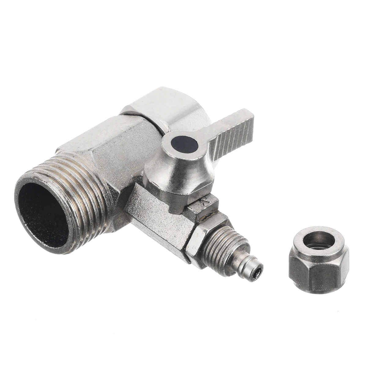 RO Feed Water Adapter 1/2'' to 1/4'' with Shut-off Ball Valve Tap Tee Connector Faucet Tap Plumbing Tool
