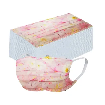 

Disposable Unisex Printed White Soft Masks For Adults 3-Layer Masks 50PCS Unisex Face Mouth Mask Earloop Fast Delievry New