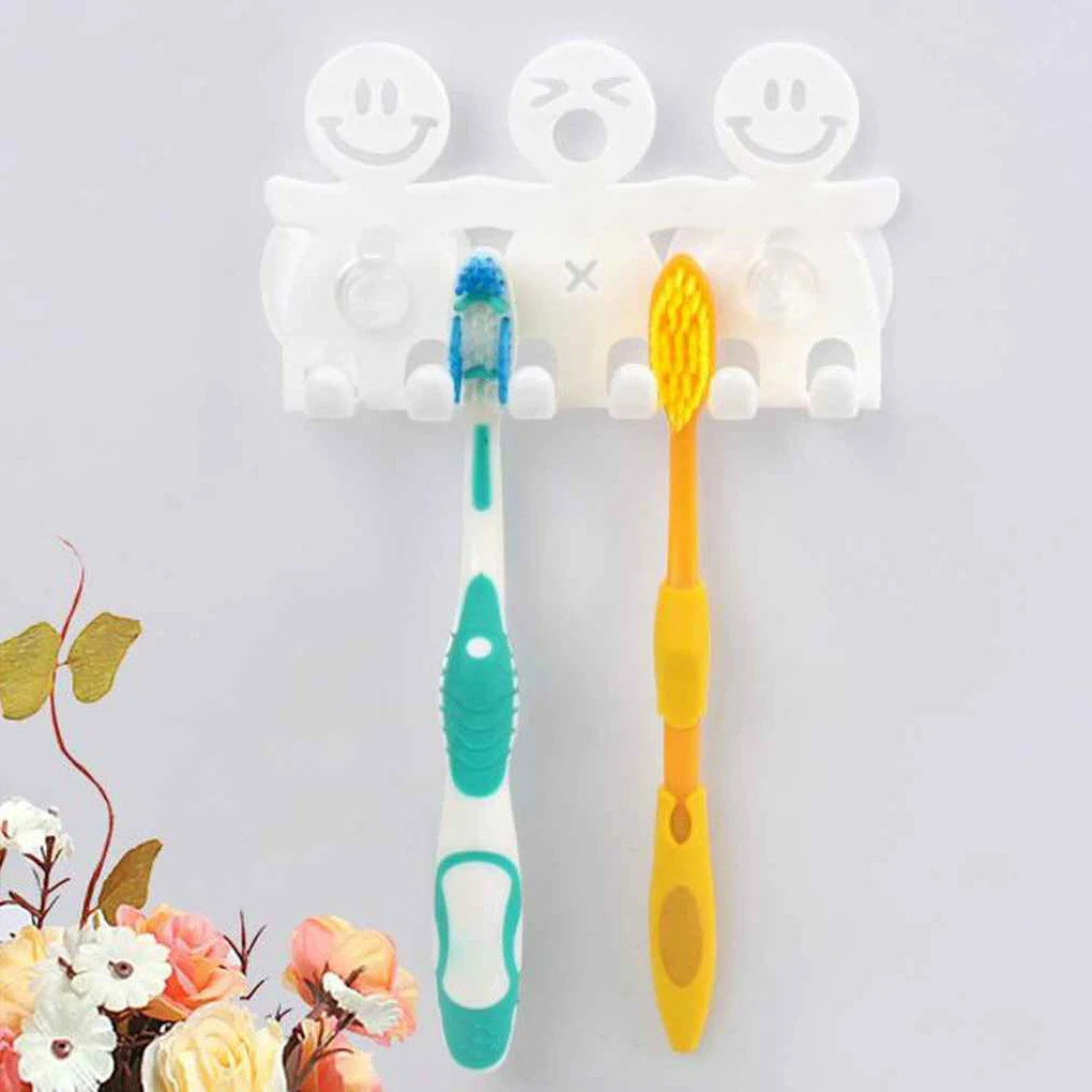 Soporte para cepillo de dientes con dibujos animados para baño, ganchos de succión, soporte para cepillo de dientes, ventosa para cepillo de dientes, herramienta para Baño