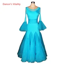 Бальный танец костюм сексуальный шею сексуальный Холтер талии платье конкурс бальных танцев длинное платье 5 цветов