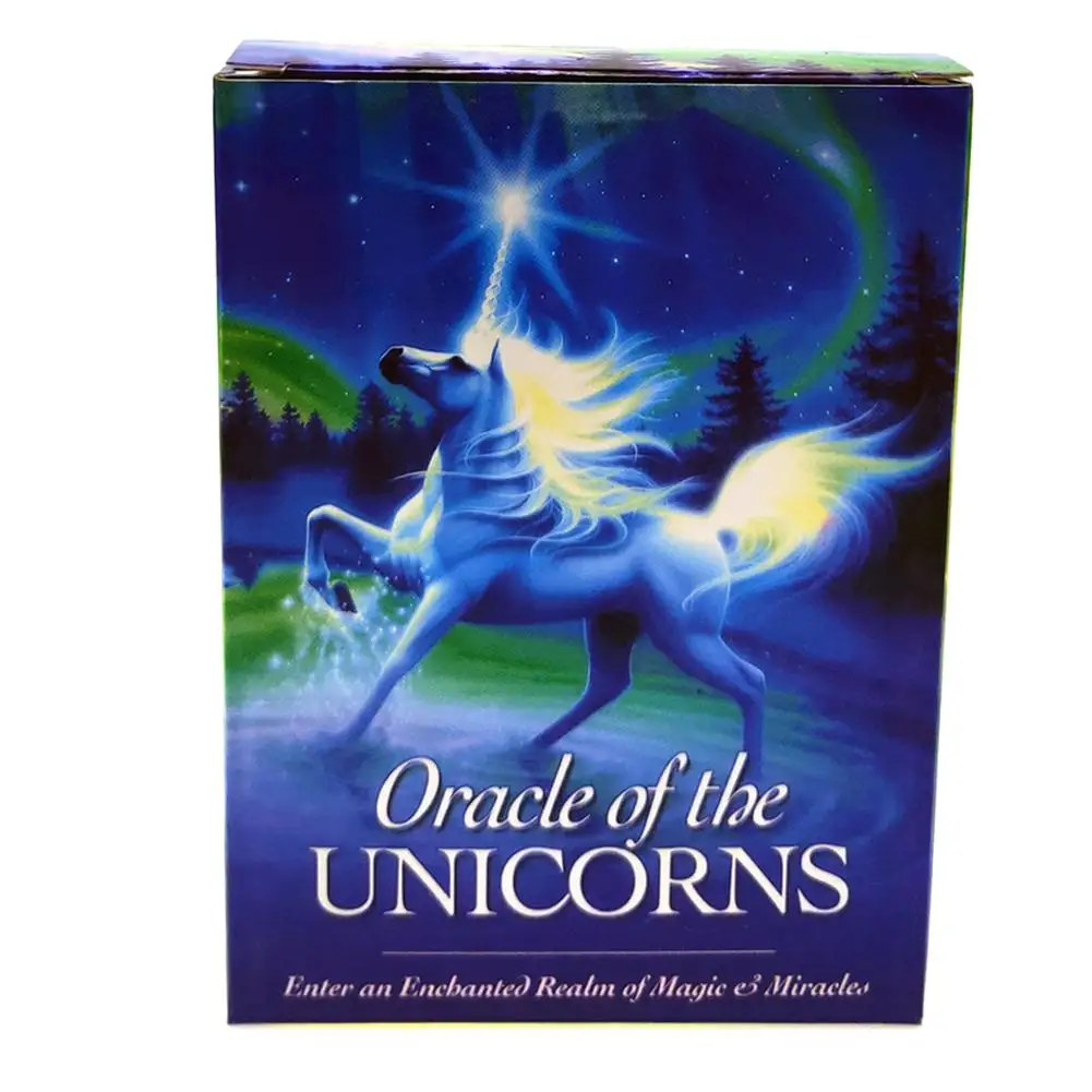 

44Pcs/pack Unicorn Oracle Cards Full English Realm Magic Mysterious Divination Fate Card Game Board Deck Oracle Cards