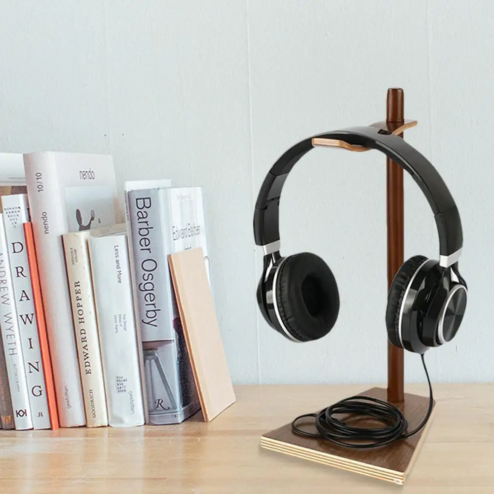 Earphone Bracket Head mounted Innovative Solid Wood Headphone Display Rack Hanger Holder Stand for Headset Earbuds