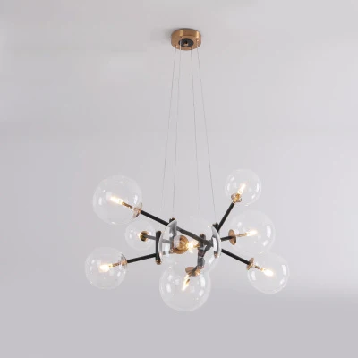 8 lights Люстра в скандинавском стиле, для гостиной, волшебная фасоль, современная, простая, светодиодная, творческая личность, пузырьковая, молекула, для спальни, столовой, люстра - Цвет абажура: 8 lights