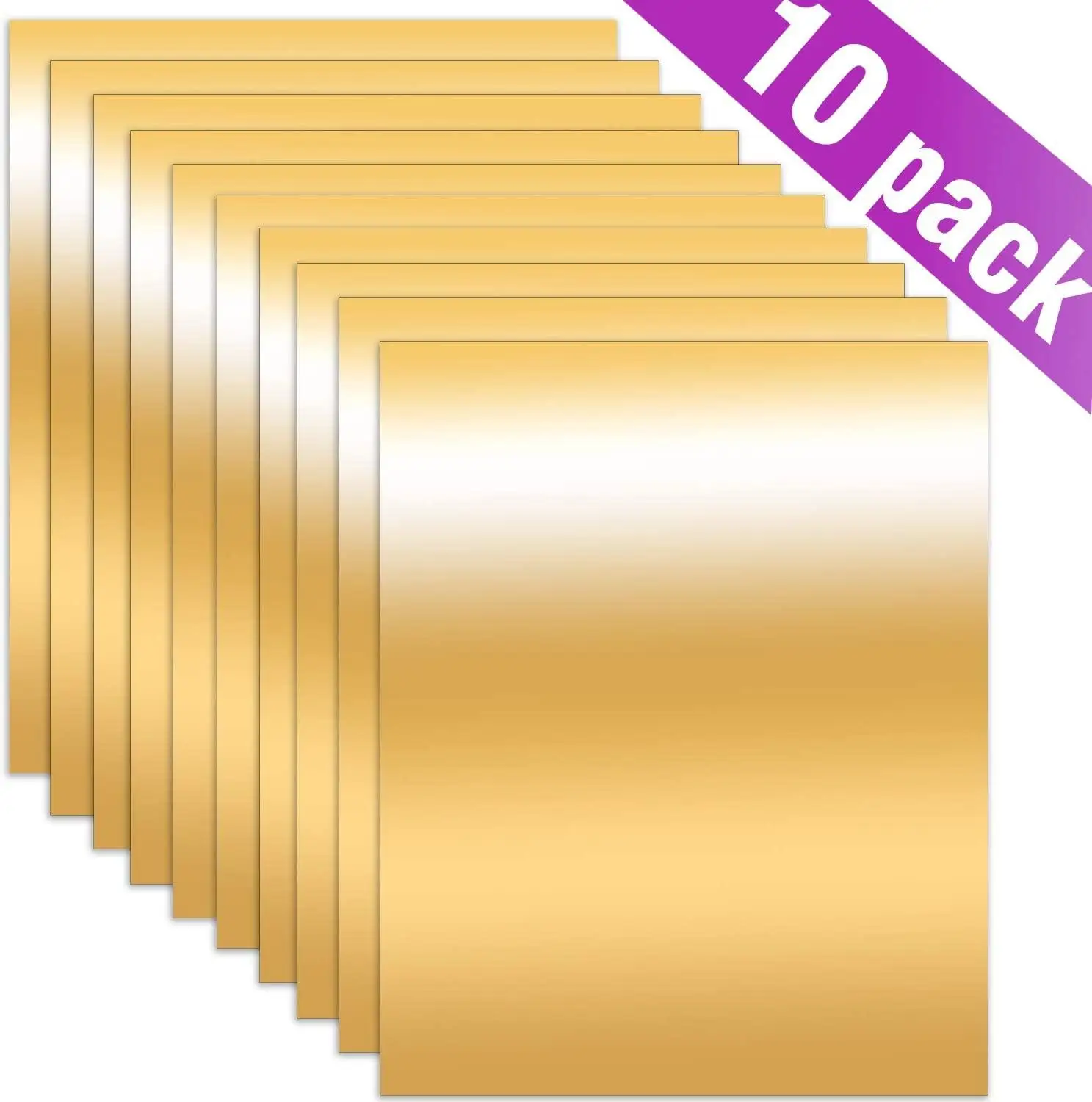 Gold Metallic Foil HTV Heat Transfer Vinyl for Tshirt and Apparel 12 X  10(Pack