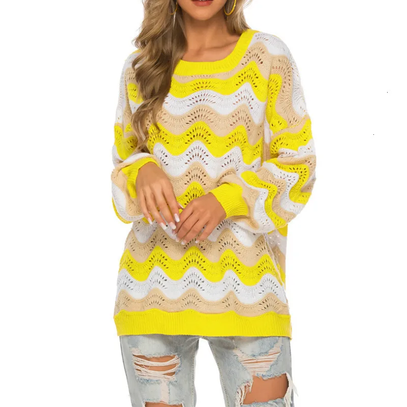 

Women Autumn Winter Fashion Striped Sweaters Female Pullover Jumpers Long Sleeve Femme Casual Knitted Sweater