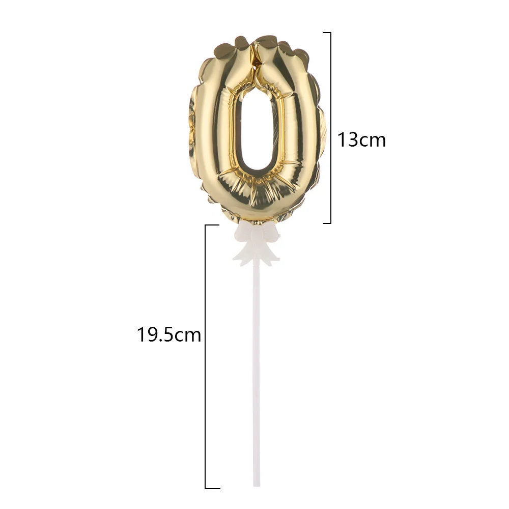 1 шт. 5 дюймов мини цвета: золотистый, серебристый Фольга шара с цифрой на день рождения торт Топпер свадебный Декор принадлежности для юбилейной вечеринки детский праздничны