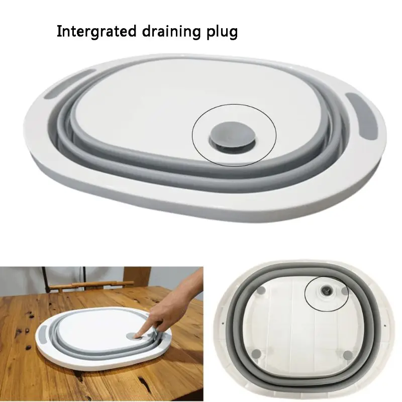 

Multifunction Collapsible Dish Tub Kitchen Folding Cutting Board Vegetable Basket Washing Strainer Colander Bowl Drain Basin
