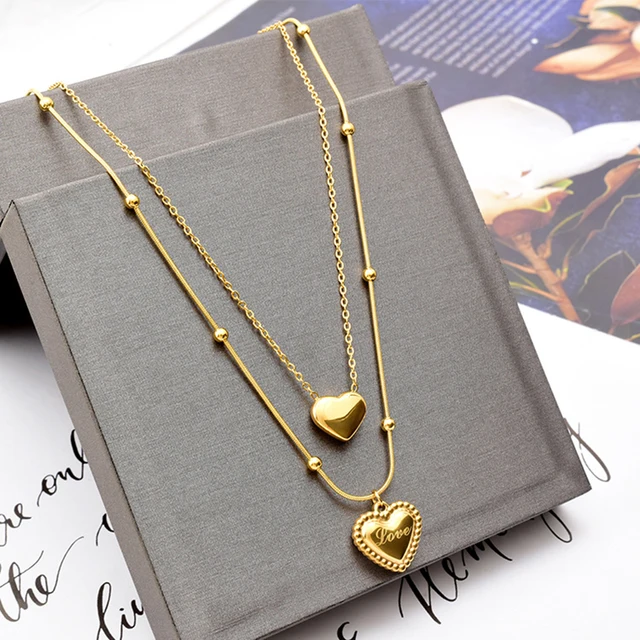 XIYANIKE 316L Stainless Steel New Heart Pendant Necklace For Women 2021 Trend Party Gift Fashion Jewelry Wholesale 3