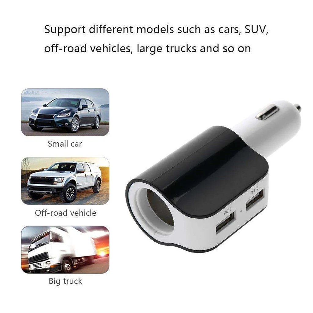 3.1A 2USB односторонняя розетка для автомобильного прикуривателя Разветвитель зарядное устройство