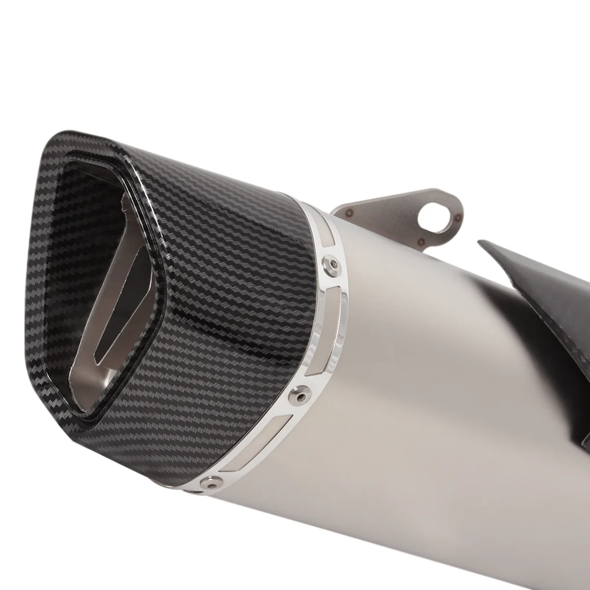 Motorcycle Exhaust Escape Moto Muffler Tailpipe For Chinf 318 Chinf318 2020 DB Killer Silencer Removable Carbon Fiber Heatguard - Image 3