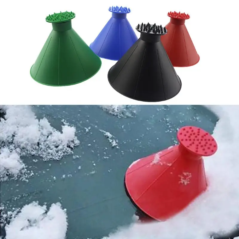 

2Pcs Car Magic Window Windshield Car Ice Scraper Shaped Funnel Snow Remover Tool