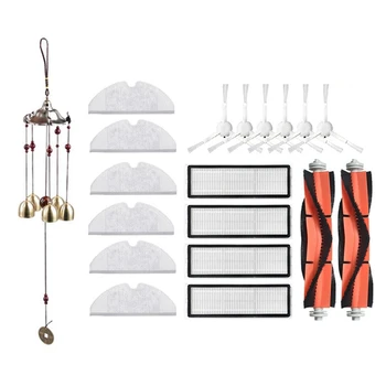 

2 Set Main Brush Side Brush Mop Cloth Replacement Hepa Filter for Xiaomi Mijia - 1 Set 15Pcs & 1 Set 18Pcs