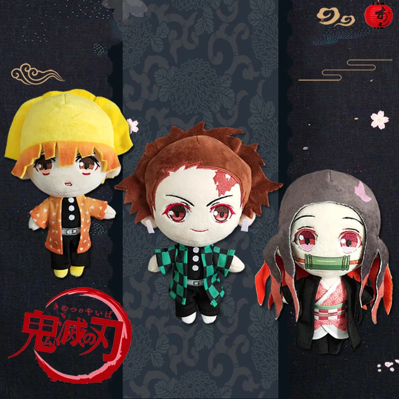 Японское аниме Demon Slayer плюшевая анимэ кукла периферийная чучела Tanjirou Nezuko Zenitsu Inosuke плюшевые игрушки хобби коллекции