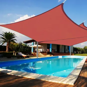 

Yescom 2 Pcs 16x16' Square Sun Shade Sail Top Outdoor Canopy Patio Cover Red