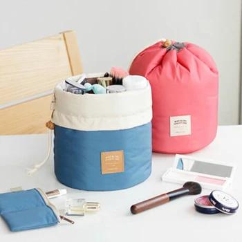 

Hot Sale Round Waterproof Makeup Bag Travel Cosmetic bag Organizer Toiletry Makeup Bags For Women Ladies Storage Box