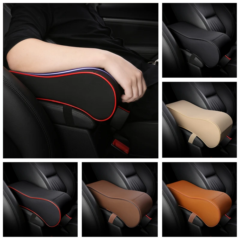 

PU Leather Soft Memory Foam Car Armrest Box Cushion Arm Support Rest Universal Auto Seat Center Armrest Extender Heighten Pad