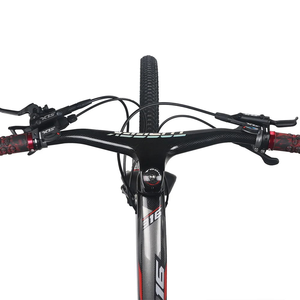 Руль для велосипеда 3K матовый/глянцевый MTB велосипедный стояк-17 градусов однообразный Интегрированный руль со стержнем углеродный MTB руль