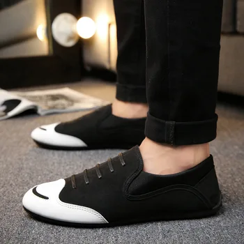 

M- Men's shoes canvas shoes spring and autumn breathable casual outdoor activities low to help soft bottom a pedal men's shoes