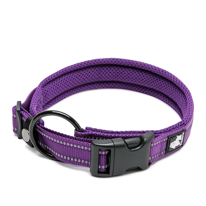 purple dog collar MySudui Truelove нейлоновый ошейник для собак для маленьких и больших собак, светоотражающее рождественское ожерелье для щенков, чихуахуа, ротвейлера - Цвет: purple dog collar