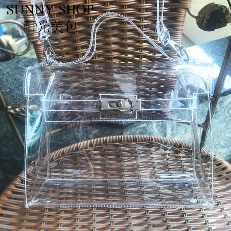 Najtaniej SUNNY sklep kobiety przezroczysta torba galaretka projektant torebek torba przezroczysta PVC moda Crossbody torba luksusowa przezroczysta torebka na co dzień