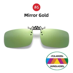 VIVIBEE Polarized Square Lens Mirror Sunglasses with Flip - Up Blue Tint (With Plastic Case)