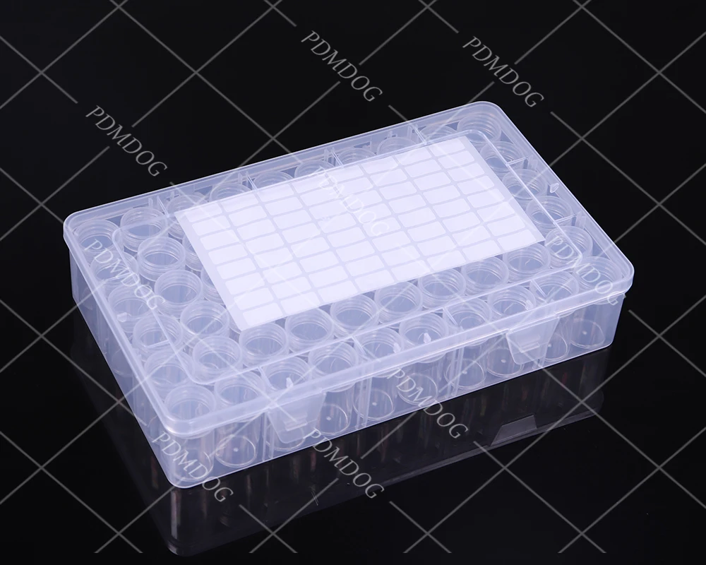 

60 Bottles Jar Square Diamond Painting Storage box Diamond Painting Accessories Beads Container Mosaic Storage boxes Tools