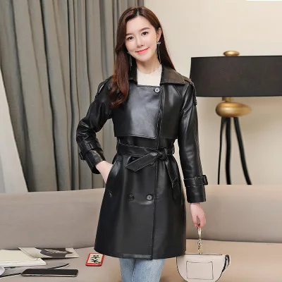 Tao Ting Li Na Women Spring Genuine Real Sheep Leather Jacket R46