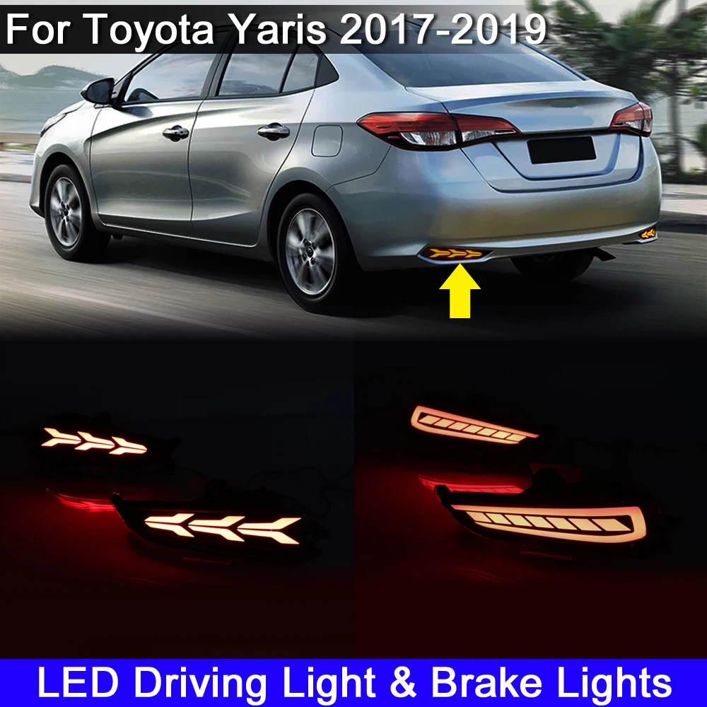 2in1 Led Rear Bumper Reflector Lamp Running Warning Light With Tail