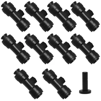 

1/4 inch Slide Lock Nozzle Tee for Cooling System, 10/24 UNC Connector for Low Pressure Atomizing Cooling (33 Pack)