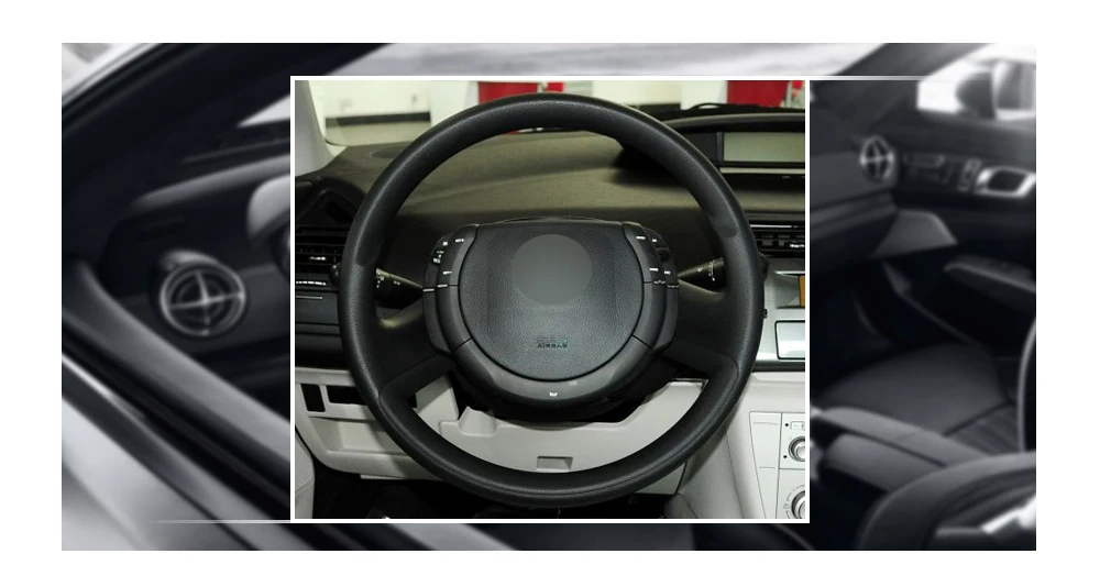 Черный PU искусственная кожа крышка рулевого колеса для Citroen Triumph C4 2005-2010