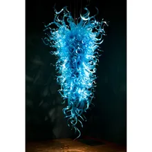 LR004- современные большие синее муранское стекло люстры