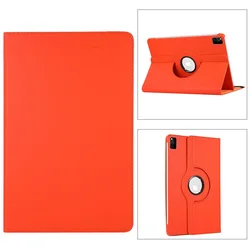 Premium PU Leather Rotating Case for 12.6 Tablet - Solid Protection Cover (Orange)